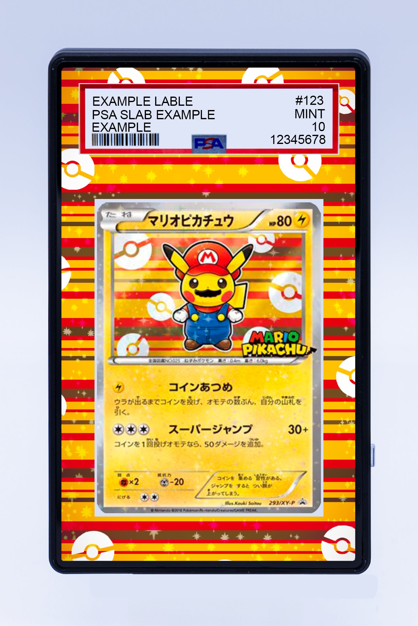 Pikachu Mario 293 XY-P Promo (Graded) Case