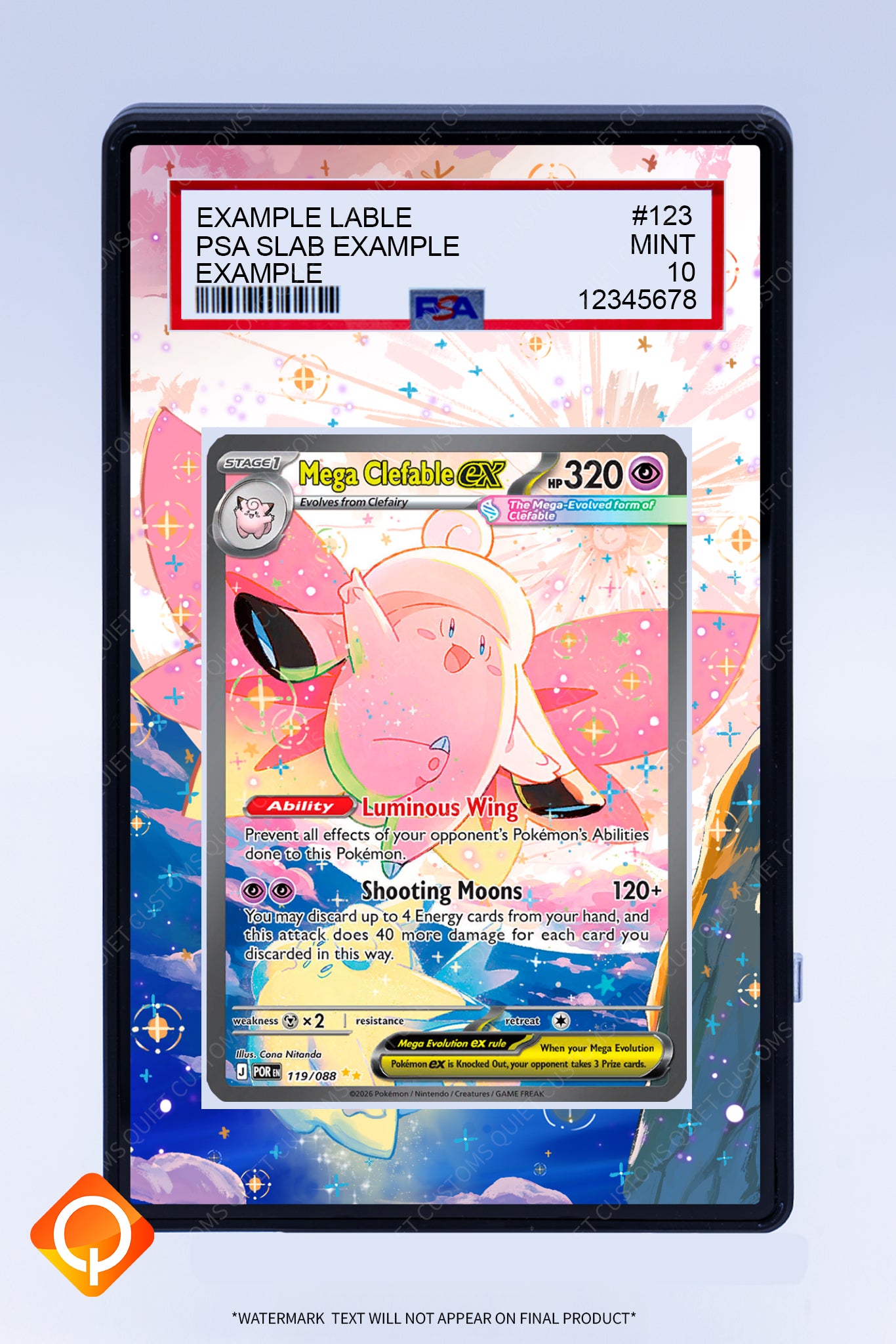 Clefable (Mega) EX 119 (Graded) Case