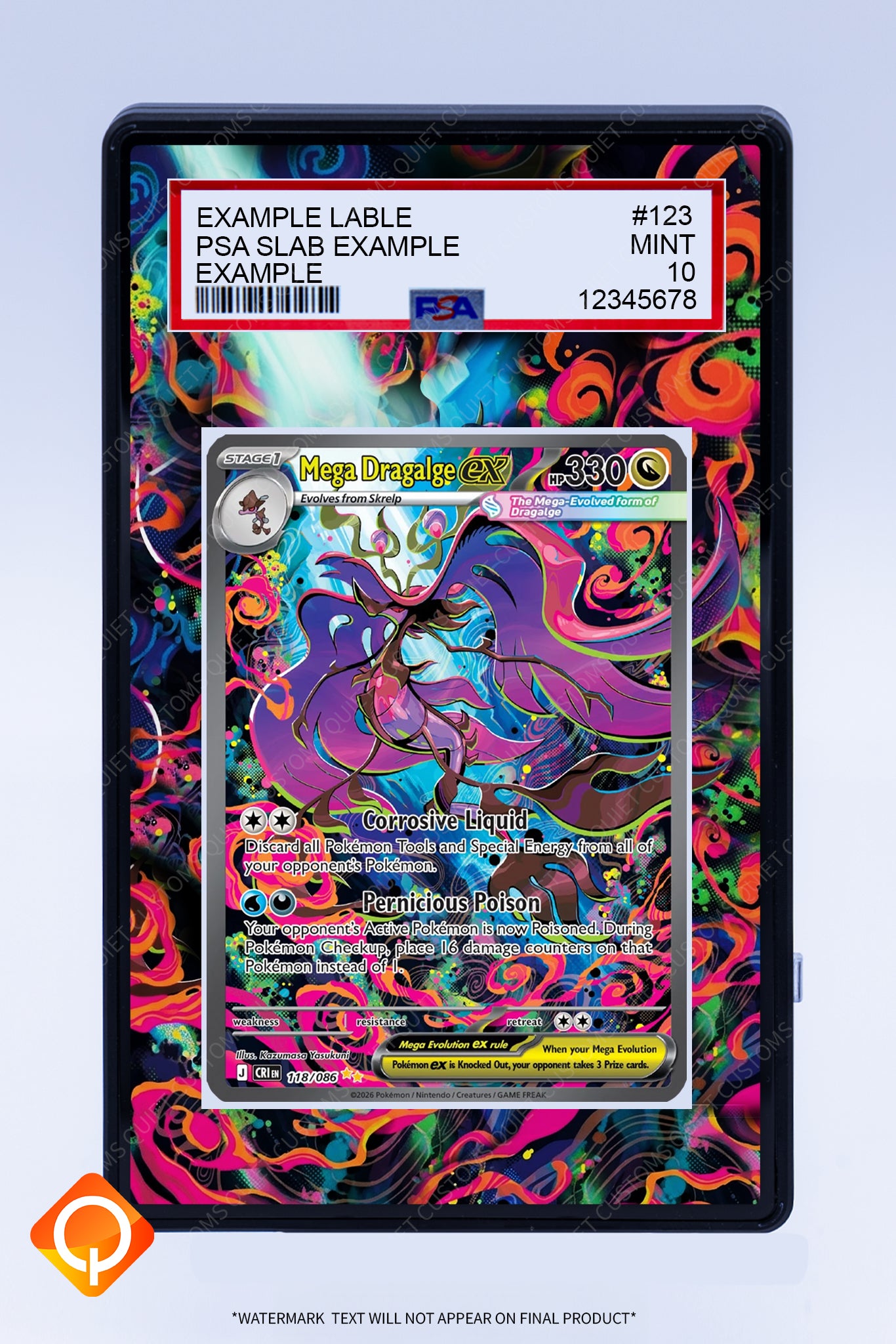 Dragalge (Mega) EX 188 086 (Graded) Case