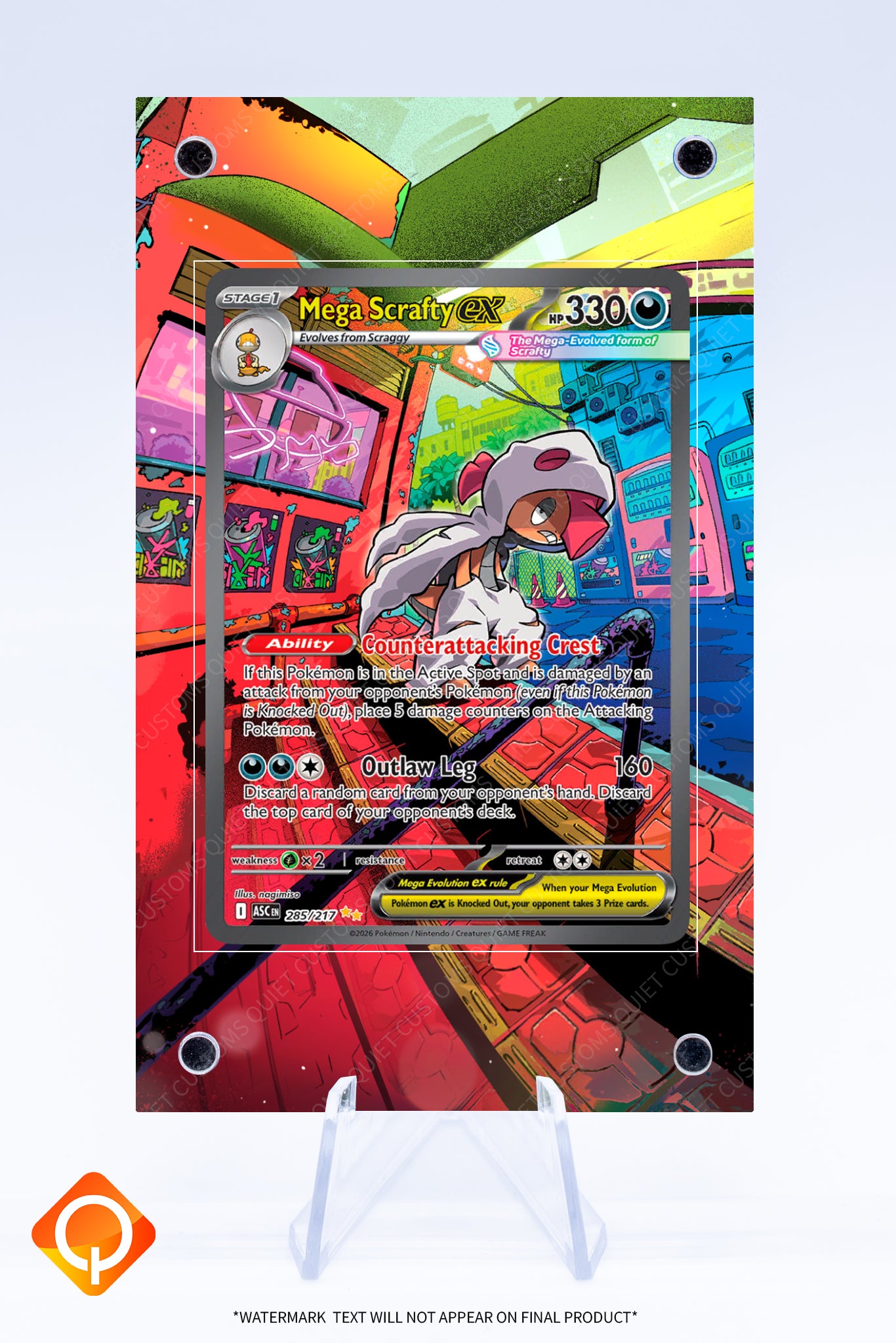 Scrafty (Mega) EX 285 217 Case | Art Guard (Ungraded)