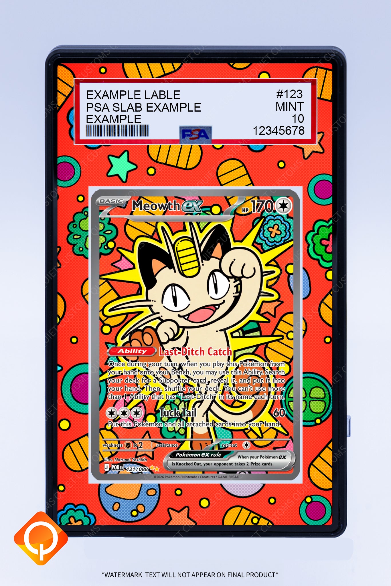 Meowth EX 121 088 (Graded) Case
