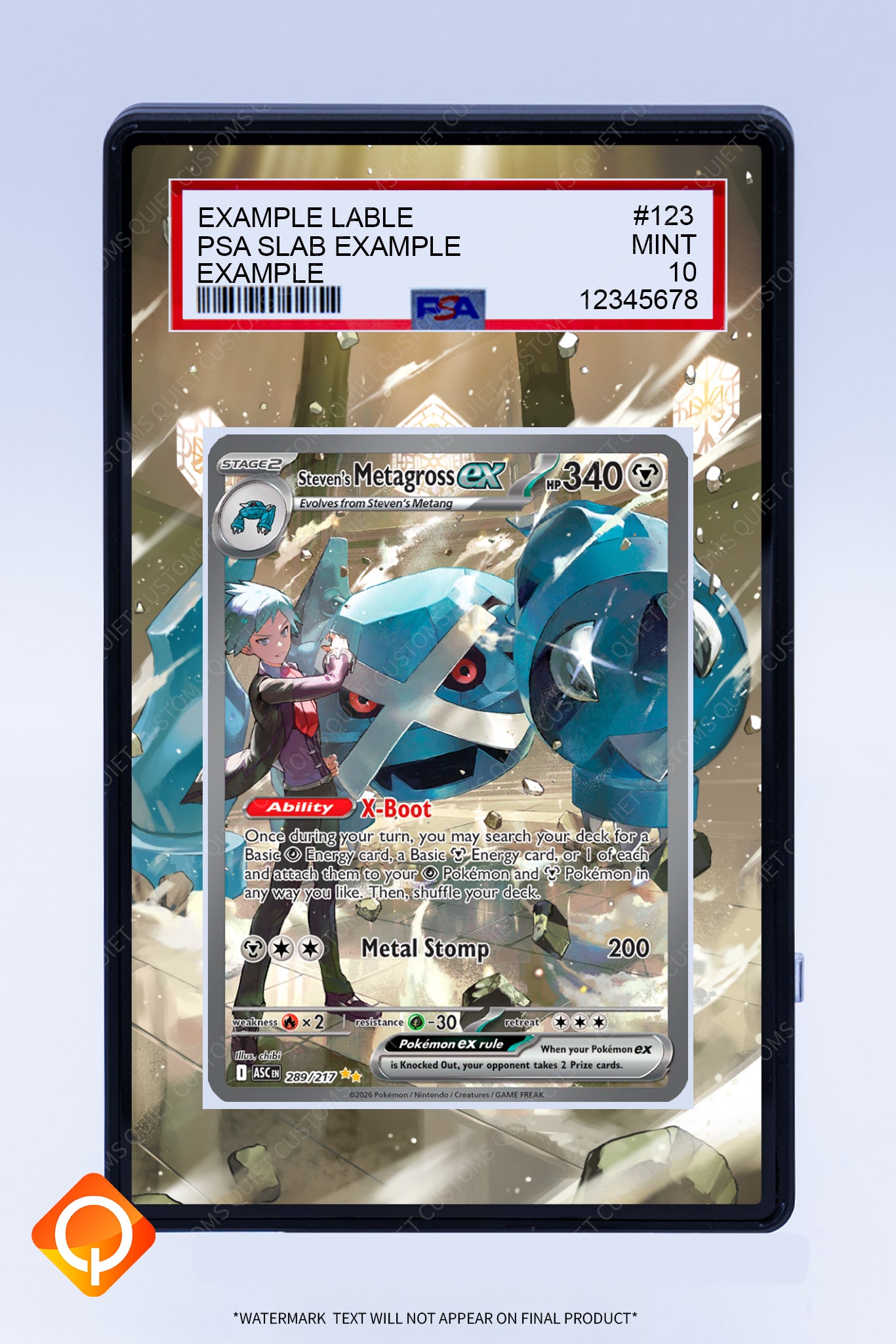 Metagross EX Stevens 289 217 (Graded) Case