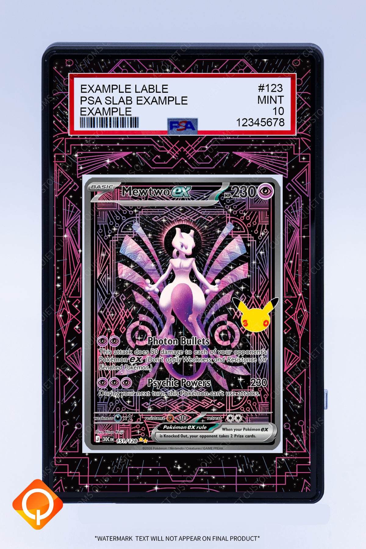 Mewtwo EX 151 128 (Graded) Case