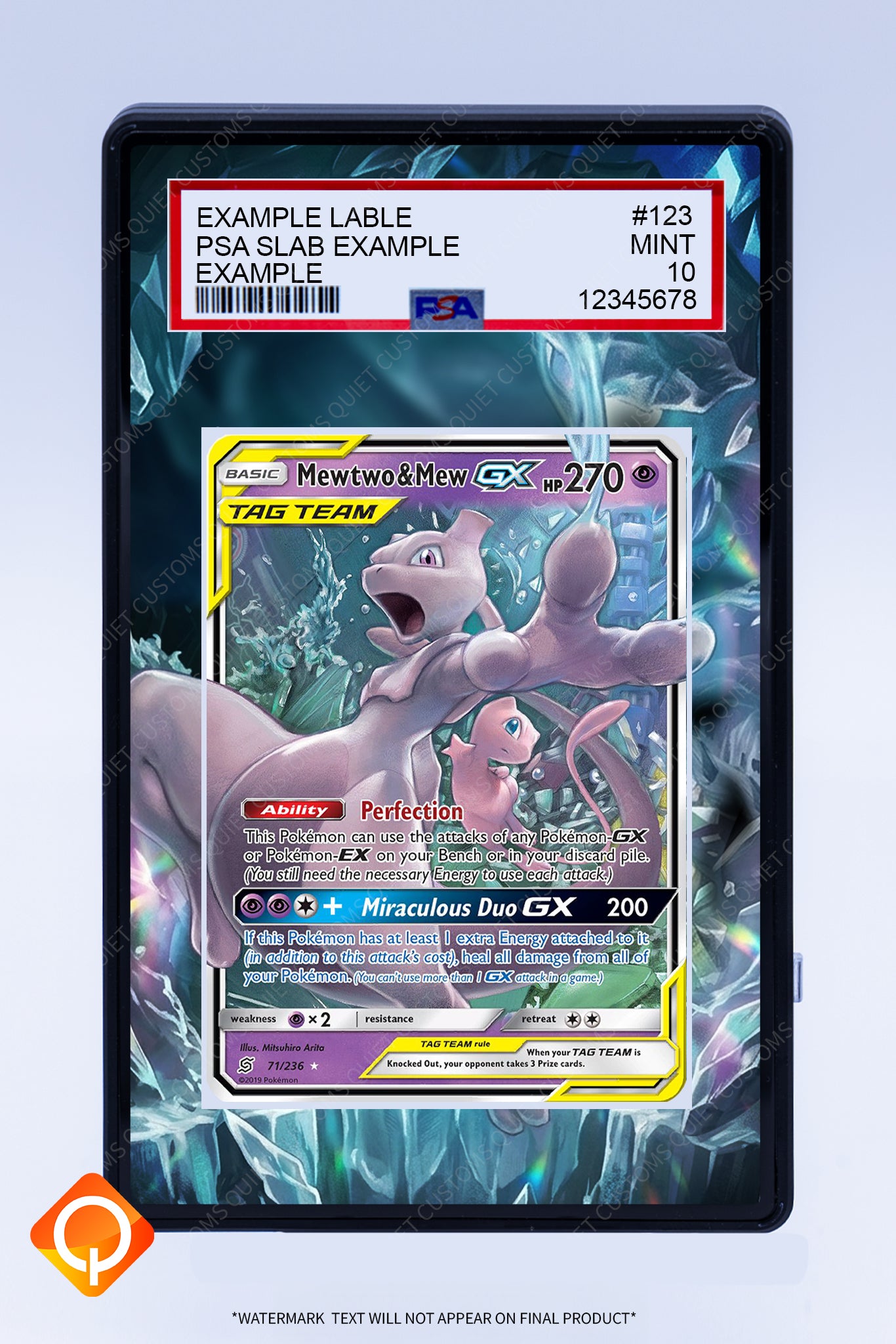 Mewtwo and Mew GX 71 236 (Graded) Case