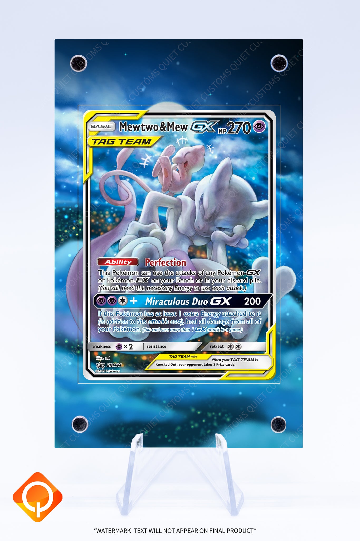 Mewtwo and Mew GX SM191 Case | Art Guard (Ungraded)