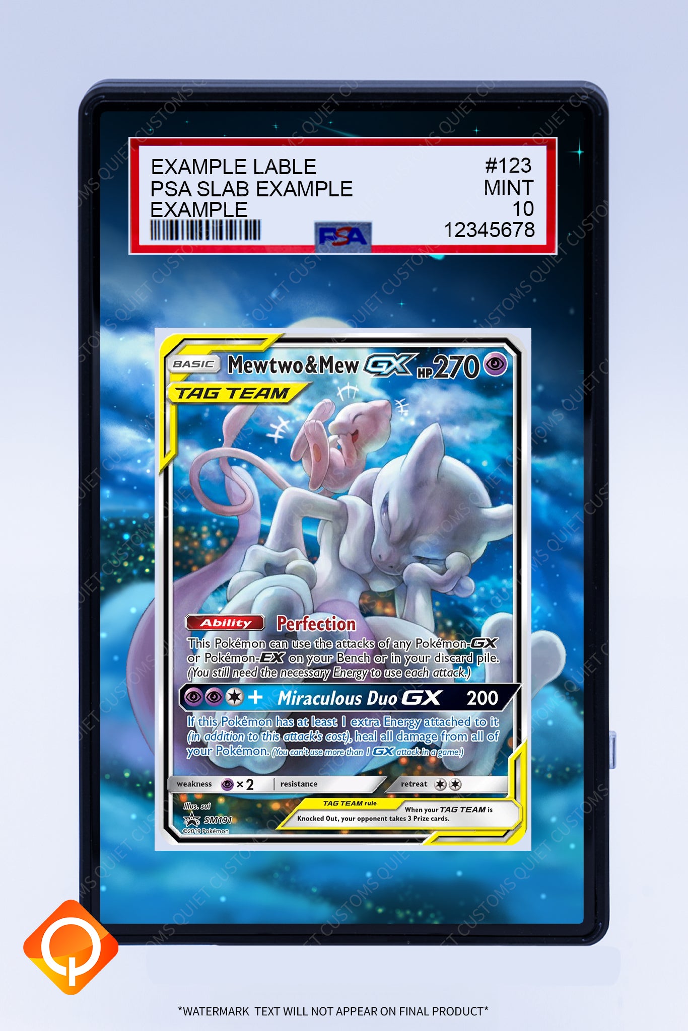 Mewtwo and Mew GX SM191 (Graded) Case