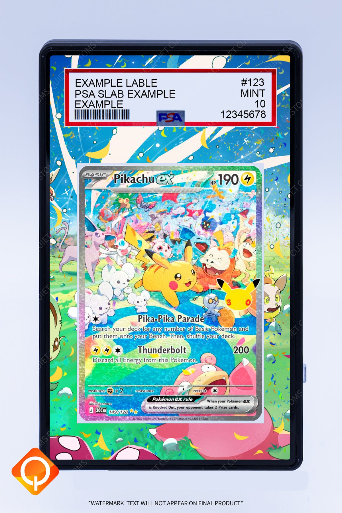Pikachu EX 149 128 (Graded) Case
