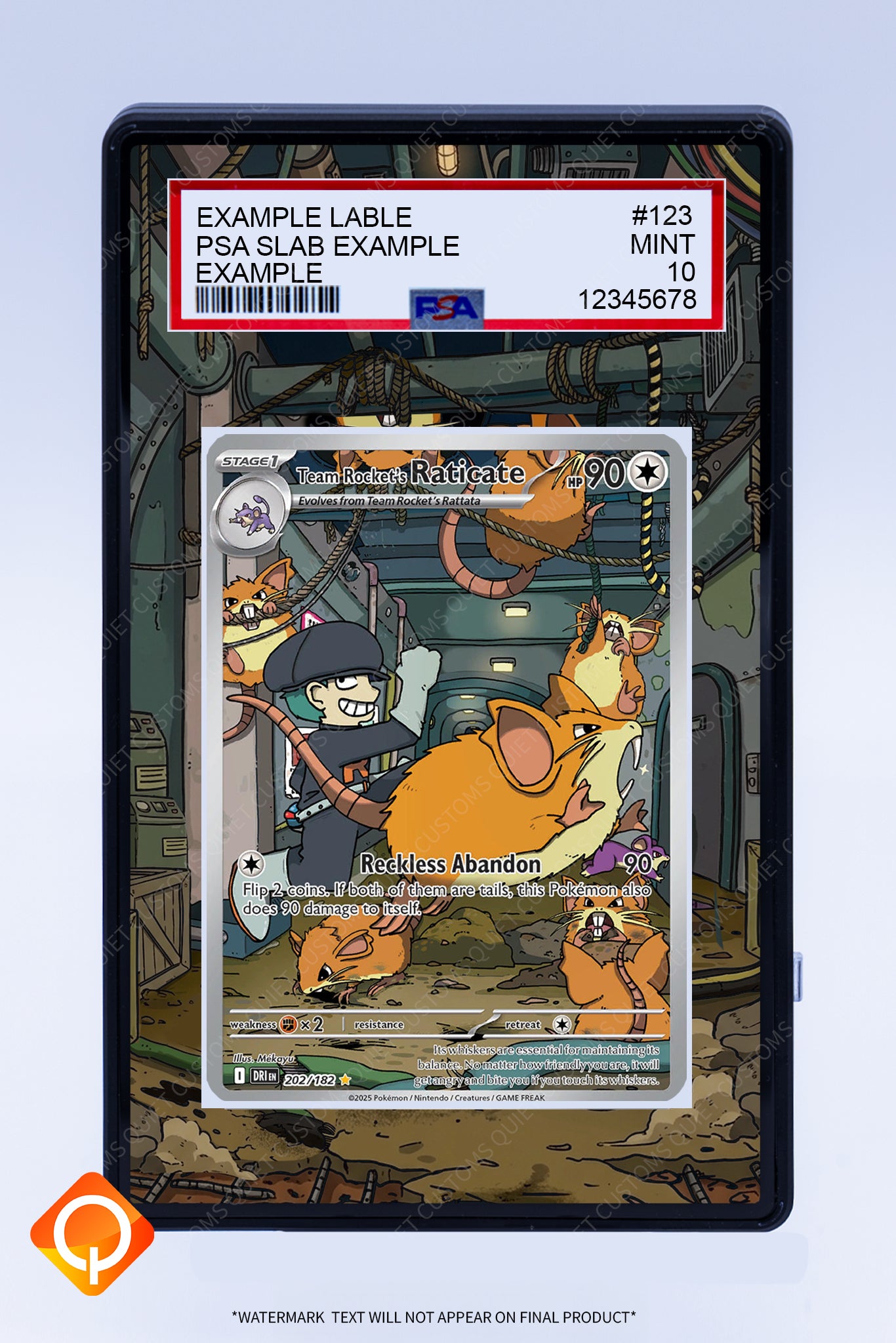 Raticate (Team Rocket's) 202 182 (Graded) Case