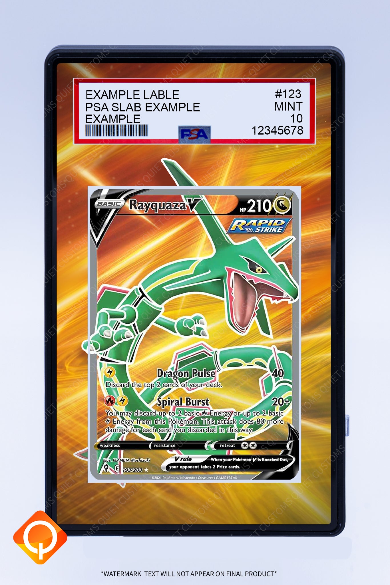 Rayquaza V 193 203 (Graded) Case
