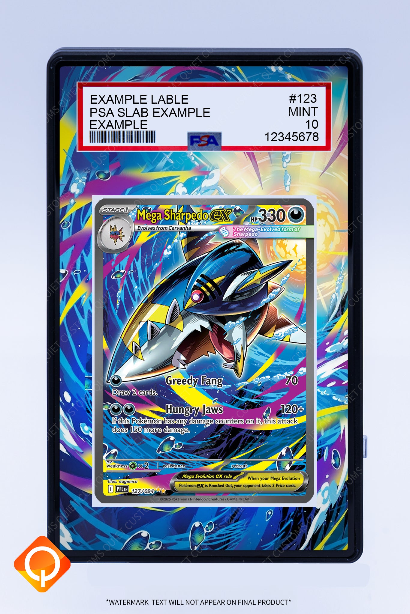 Sharpedo (Mega) EX 127 094 (Graded) Case