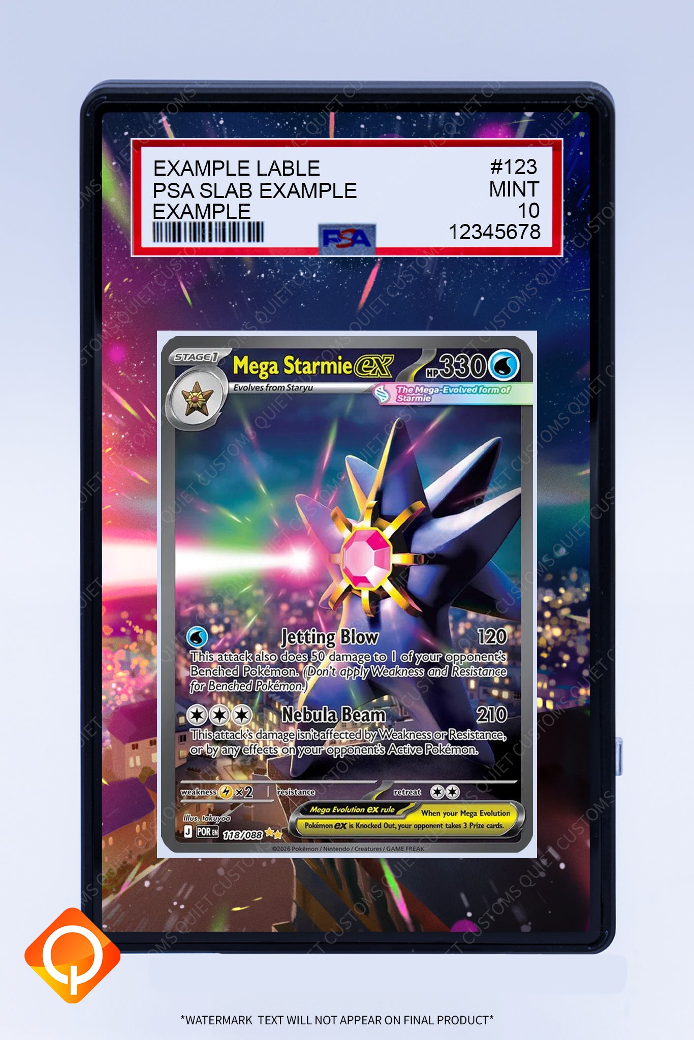 Starmie MEGA Ex 118 088 (Graded) Case