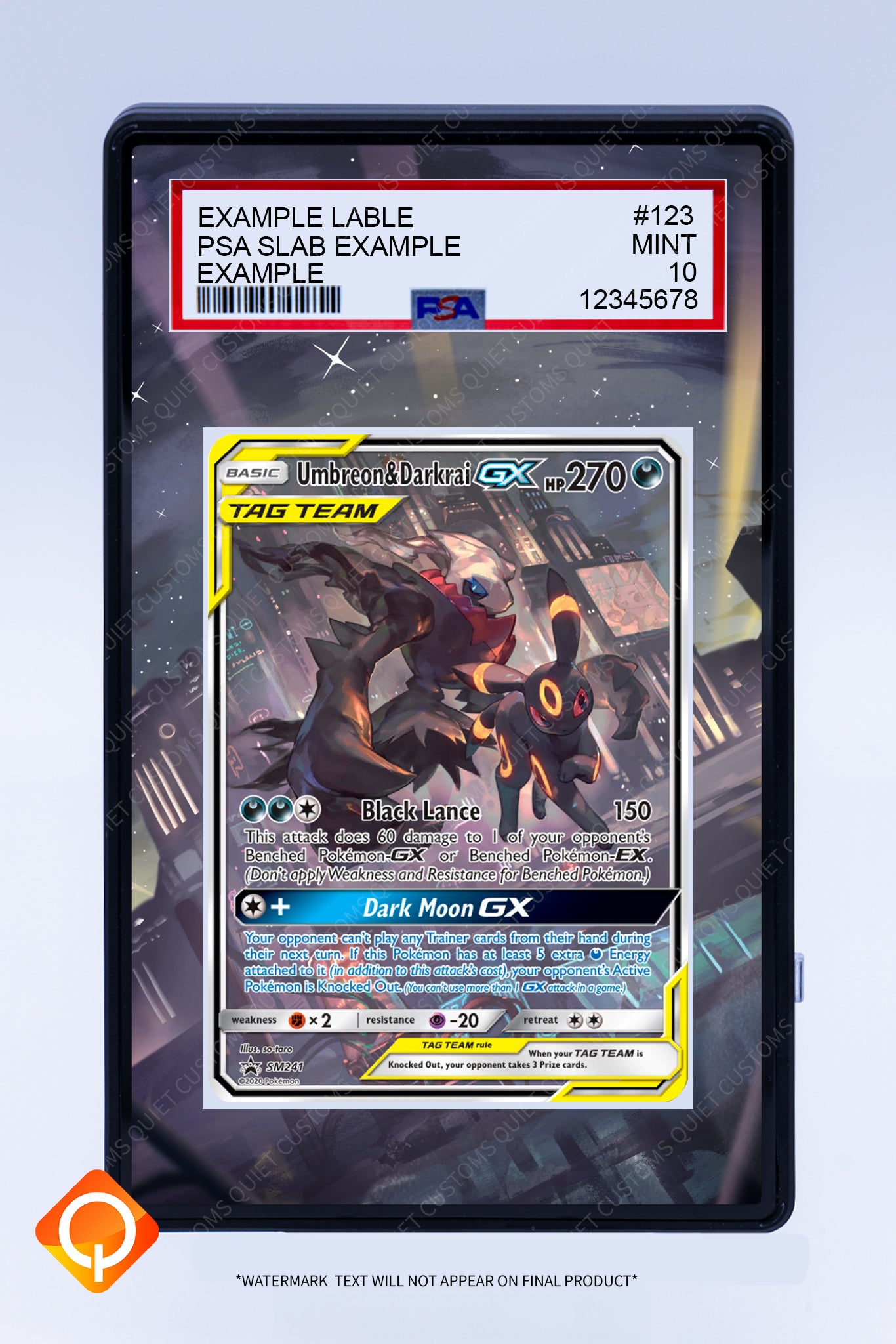 Umbreon and Darkrai GX SM241 (Graded) Case
