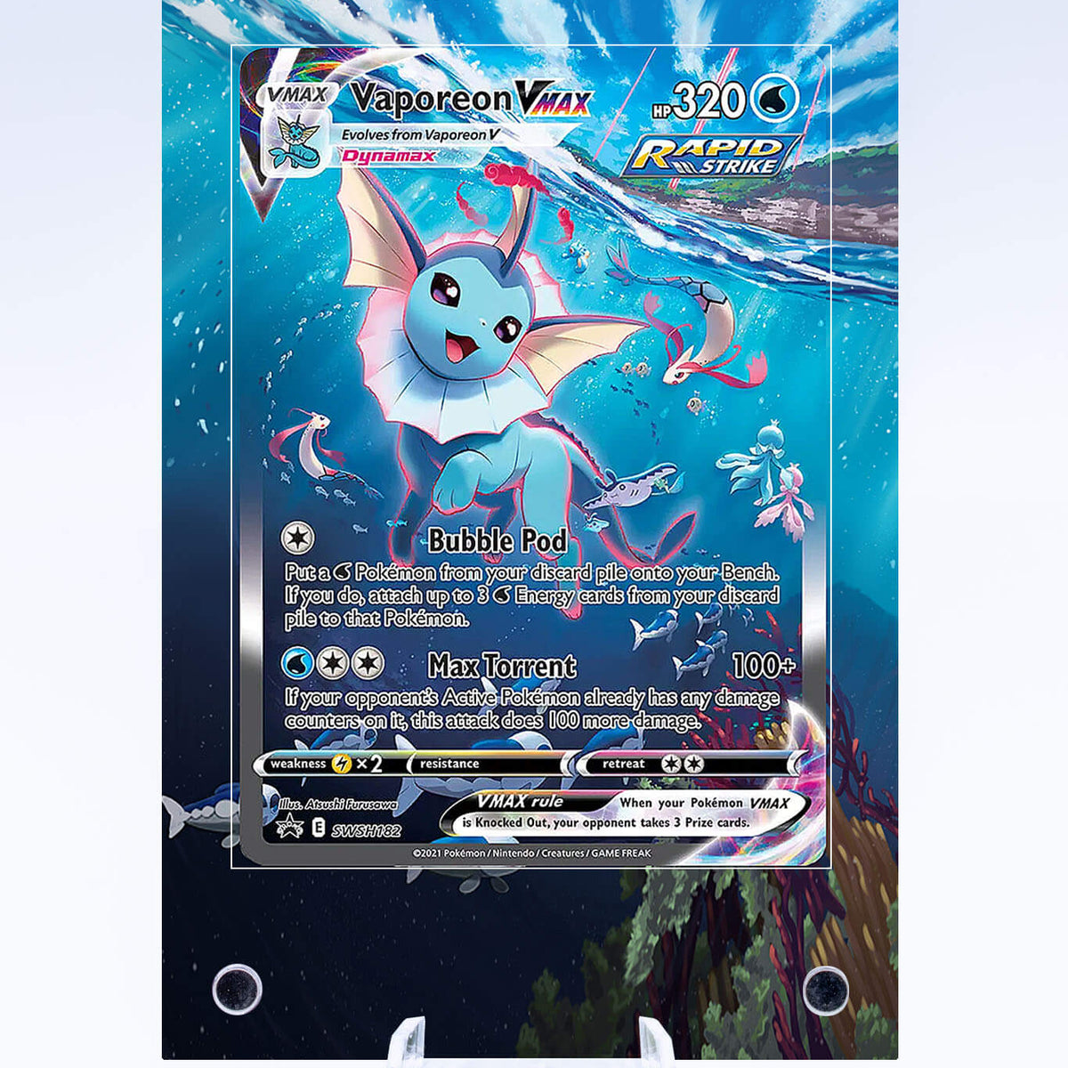 vaporeon pokemon card full art Vaporeon VMAX Promo Case | Sword and Shield
