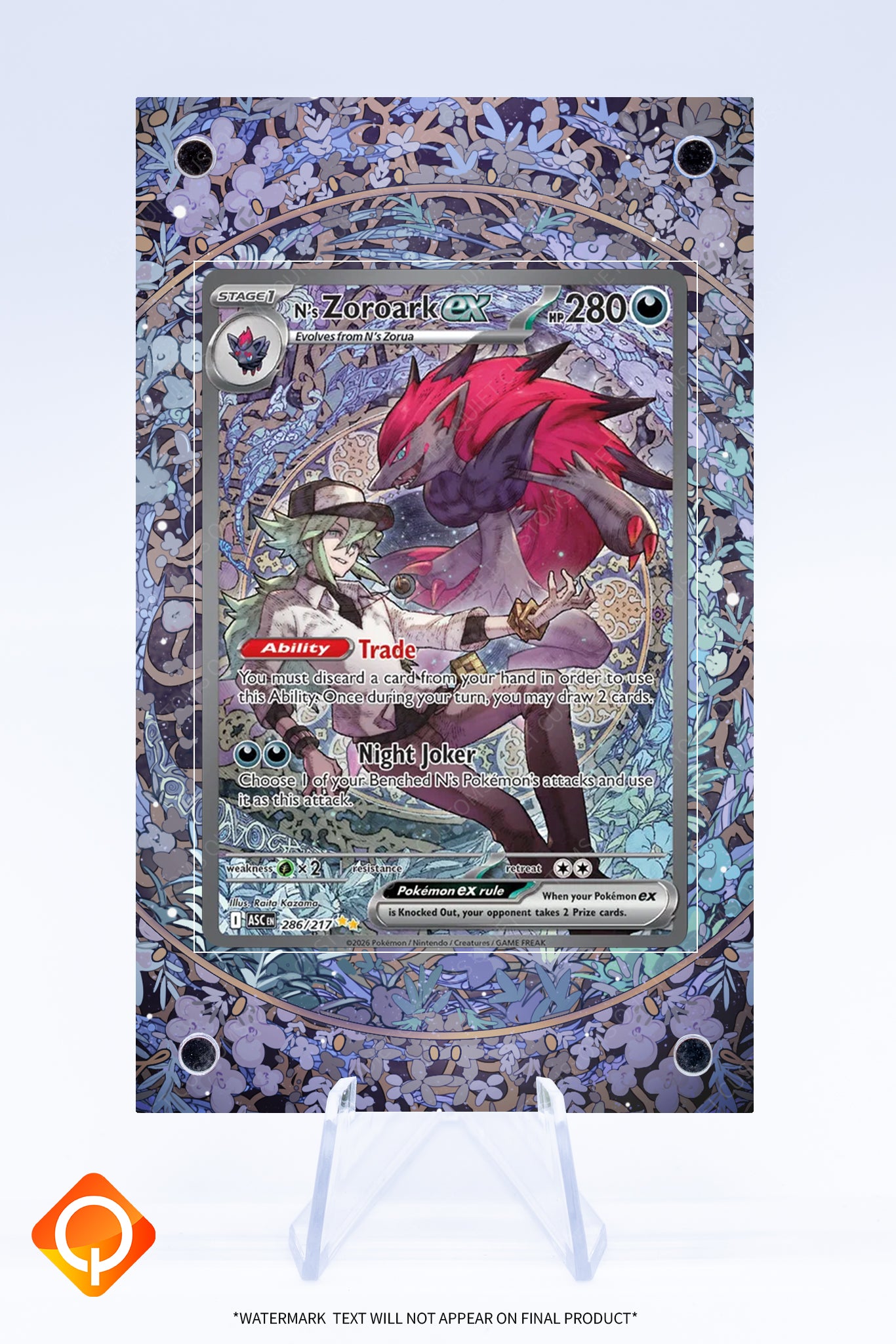 Zoroark (N's) EX 286 217 Case | Art Guard (Ungraded)