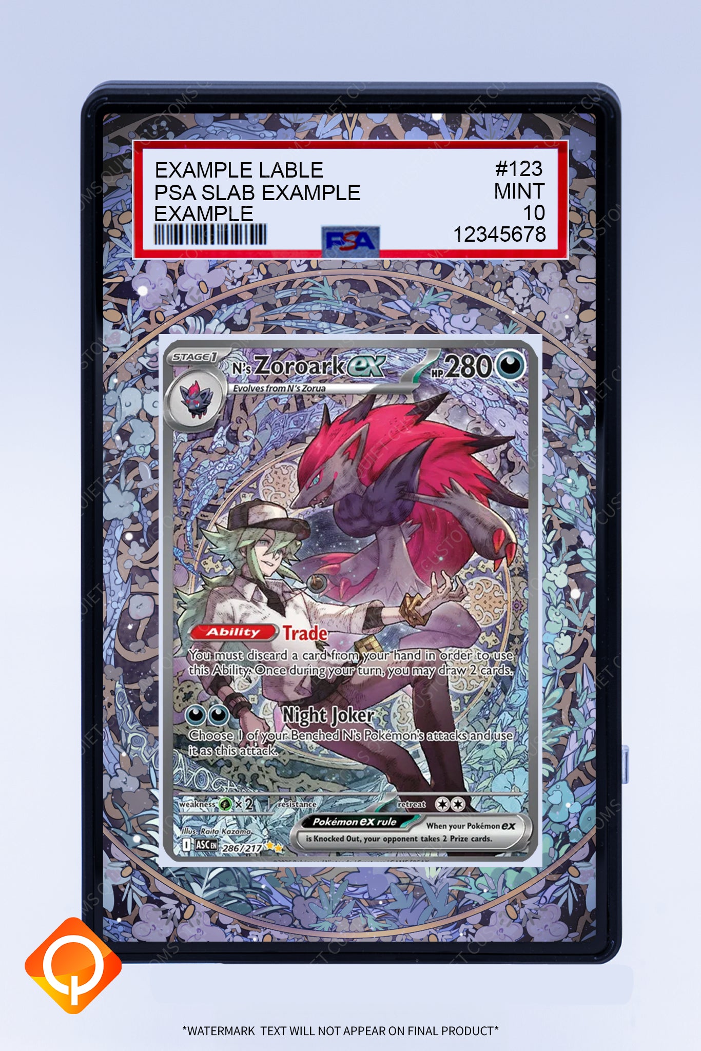 Zoroark EX 286 217 (Graded) Case